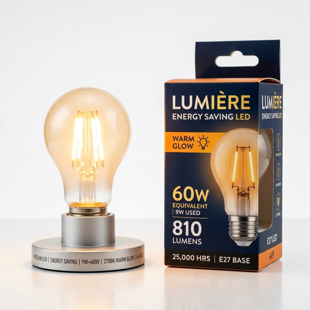 Pack x6 Bombillos LED A19 Luz Cálida 60W Equivalente